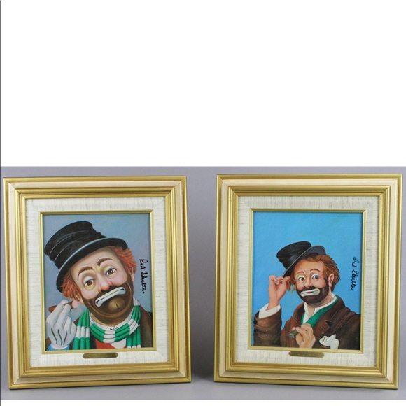 Set of 3 Red Skelton print on canvas with frame-signed  with frames - Picture 2 of 16